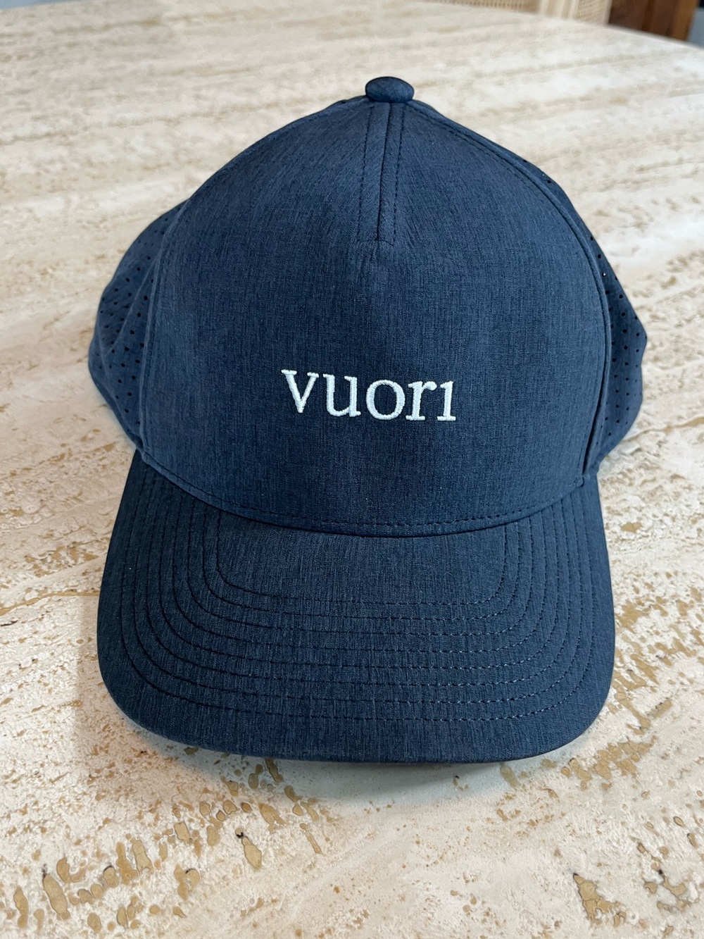 NWT Vuori V1 Water Tech Hat Navy Performance Running Snapback V8254